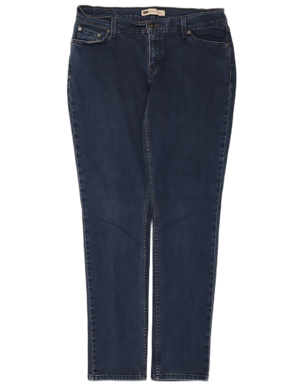 Calça jeans feminina Levi's 524 cintura baixa W30 L32 azul marinho algodão