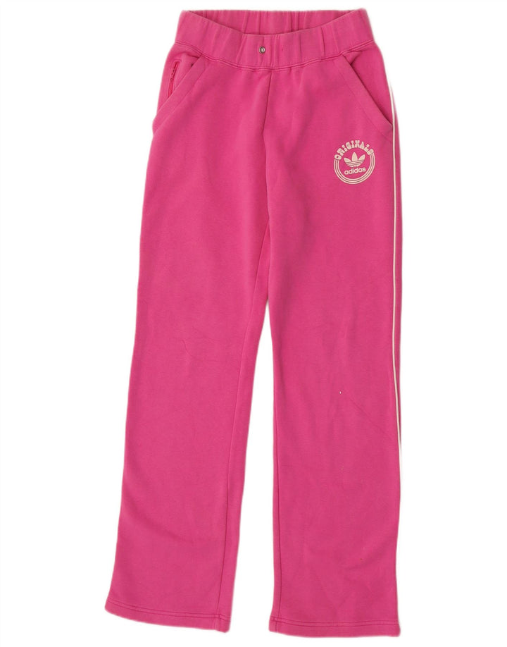 Calça de treino feminina Adidas EU 34 pequeno algodão rosa