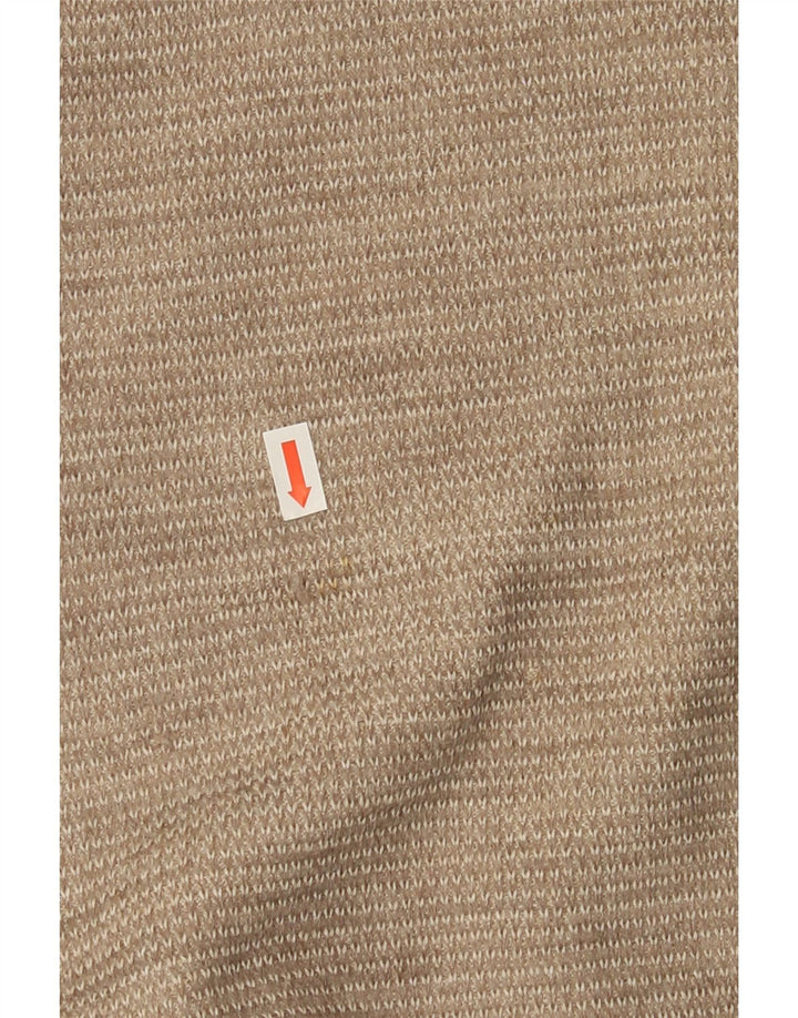 Suéter masculino Marks & Spencer com decote em V pequeno bege colorblock acrílico