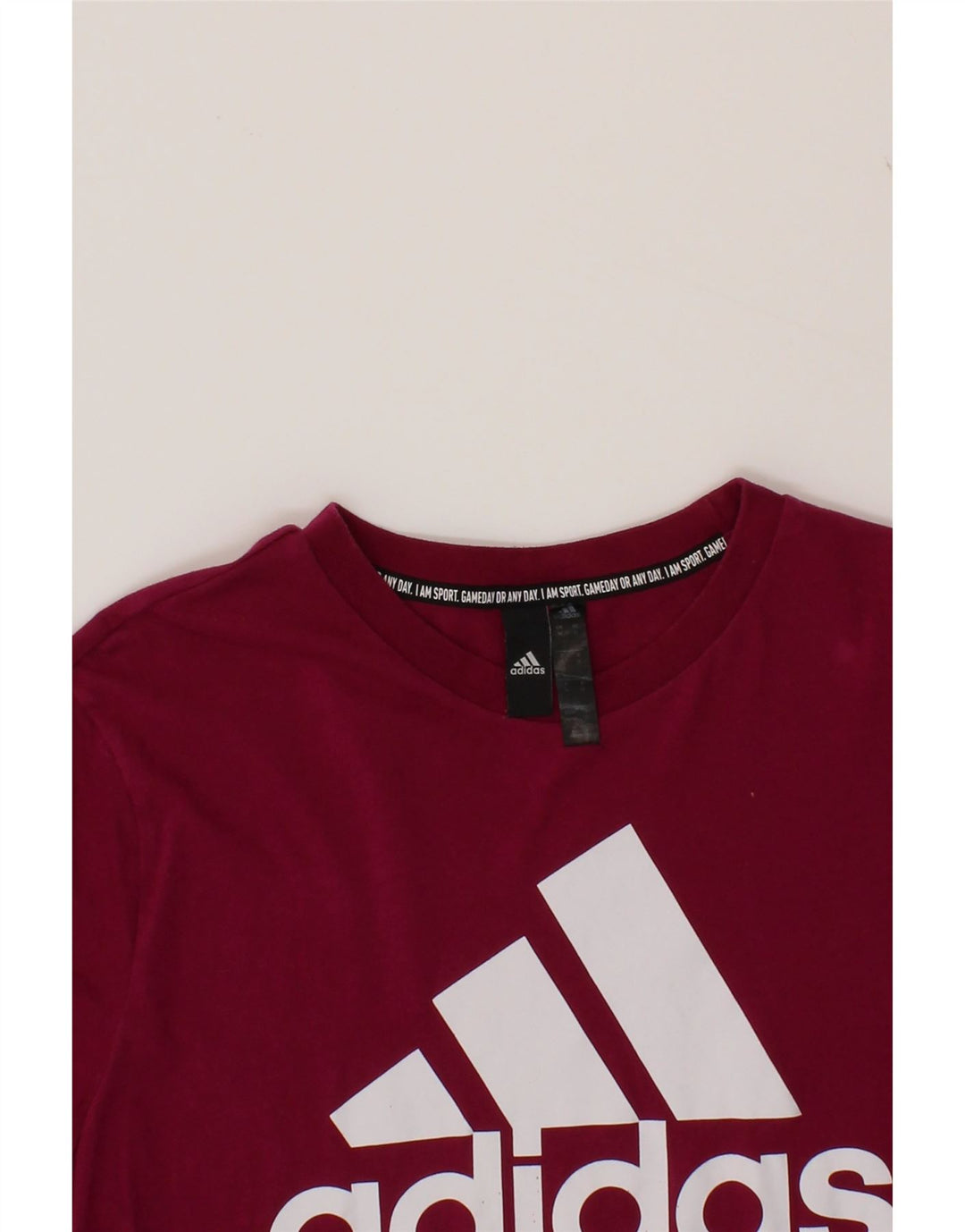 ADIDAS Mens Graphic T-Shirt Top Medium Burgundy Cotton Vintage Adidas and Second-Hand Adidas from Messina Hembry 