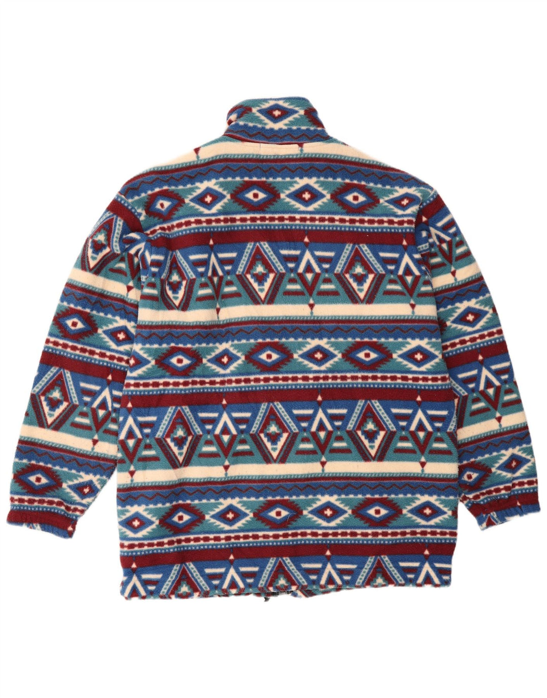 Jaqueta de lã masculina CAMPAGNOLO UK 40 poliéster geométrico azul grande