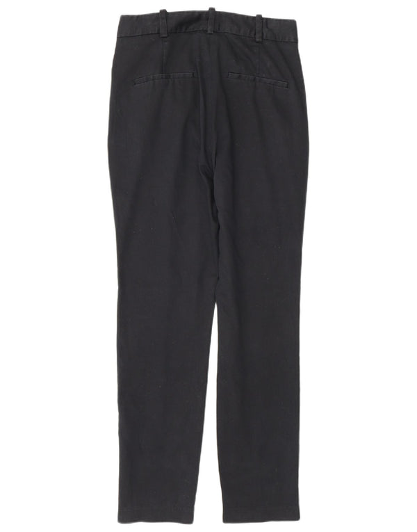 Calça feminina Zara cintura alta slim casual pequena W26 L26 algodão preto