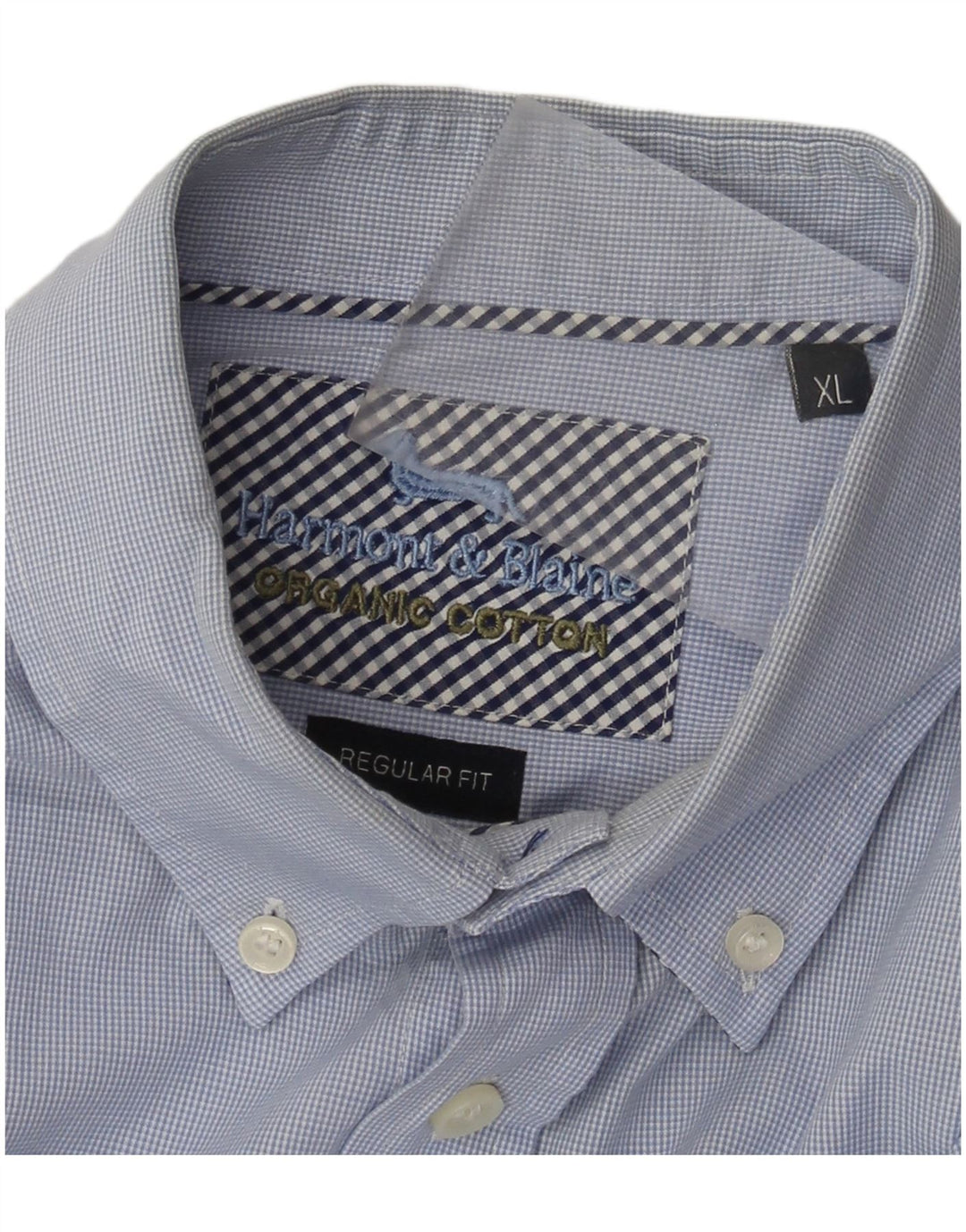 Camisa masculina de ajuste regular Harmont & Blaine XL azul xadrez