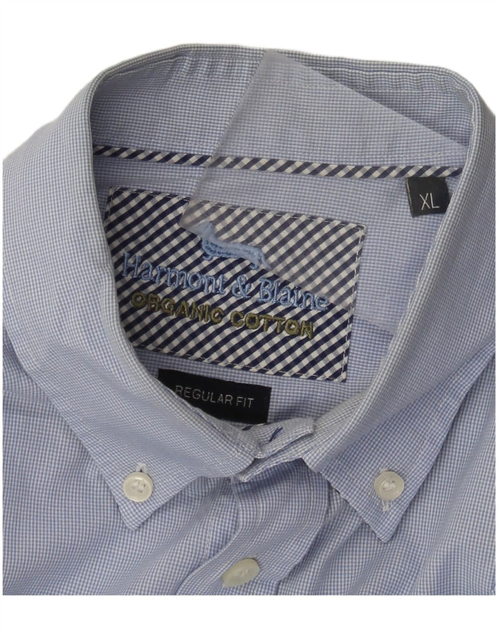 Camisa masculina de ajuste regular Harmont & Blaine XL azul xadrez