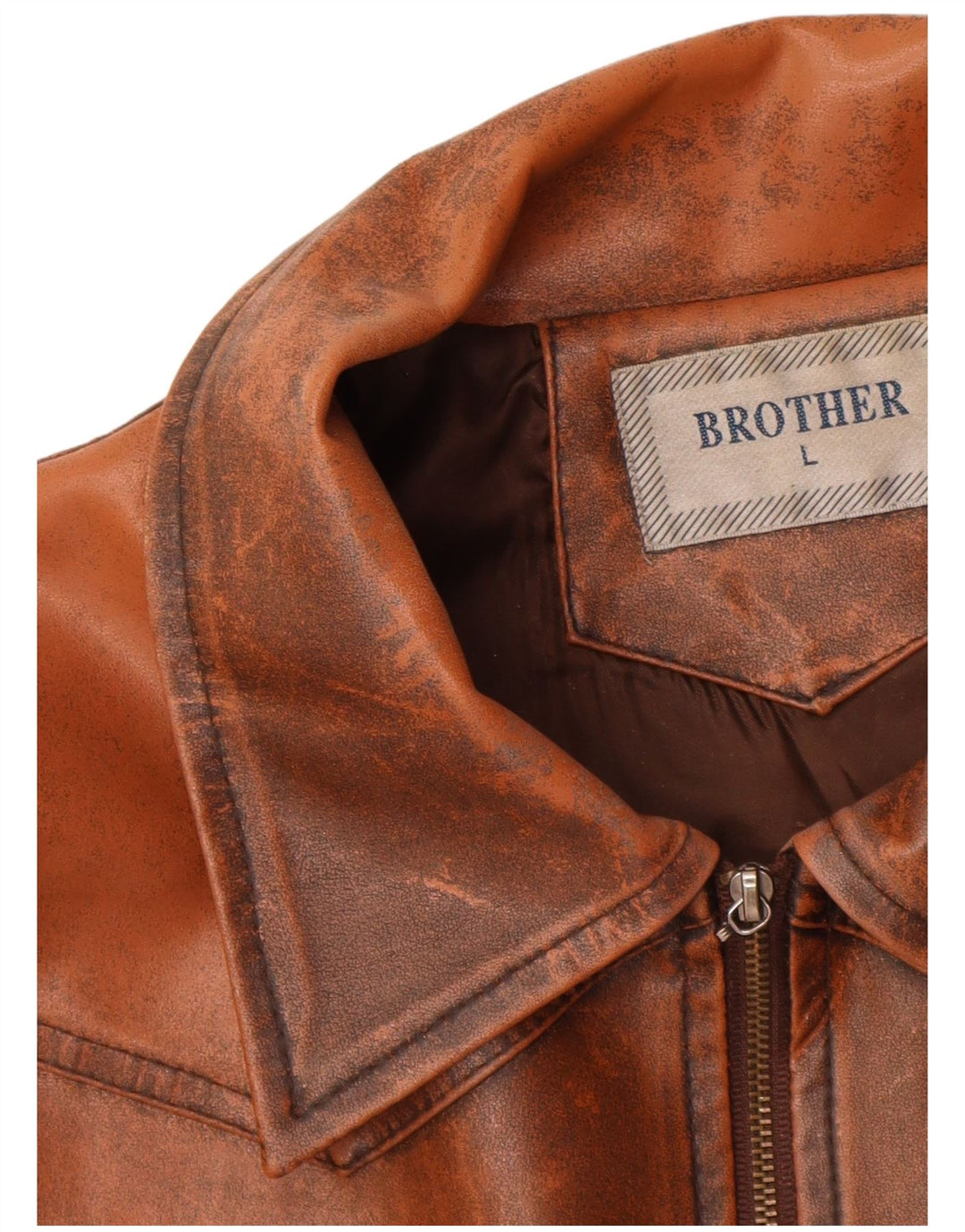 Jaqueta de couro feminina VINTAGE UK 14 grande marrom