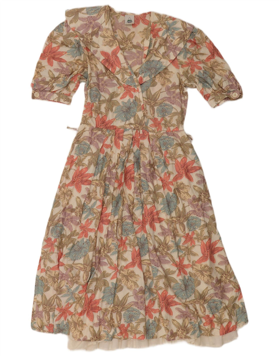 Novo Vestido rápido feminino linha a ue 36 pequeno multicolorido floral viscose