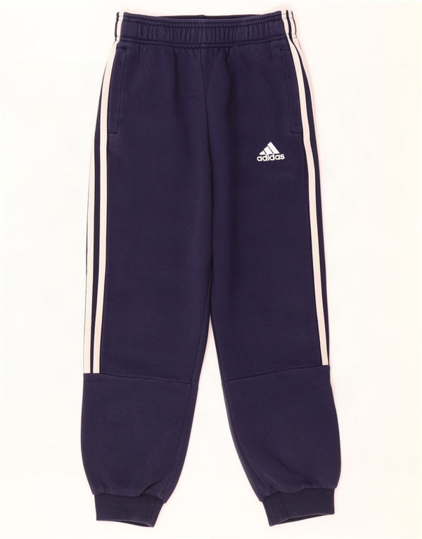 Adidas meninos calças de treino joggers 9-10 anos azul marinho algodão