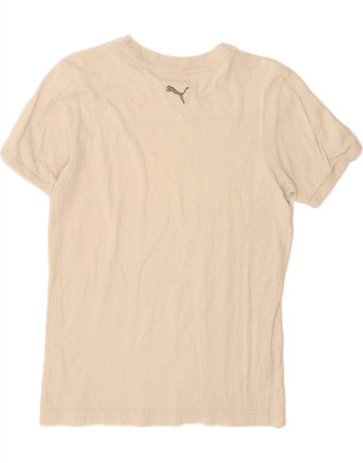 PUMA Mens Graphic T-Shirt Top XS Beige Cotton Vintage Puma and Second-Hand Puma from Messina Hembry 
