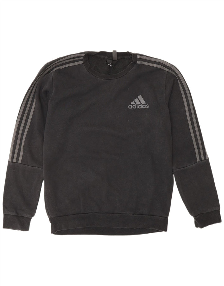 ADIDAS Mens Moletom Jumper Médio Algodão Preto