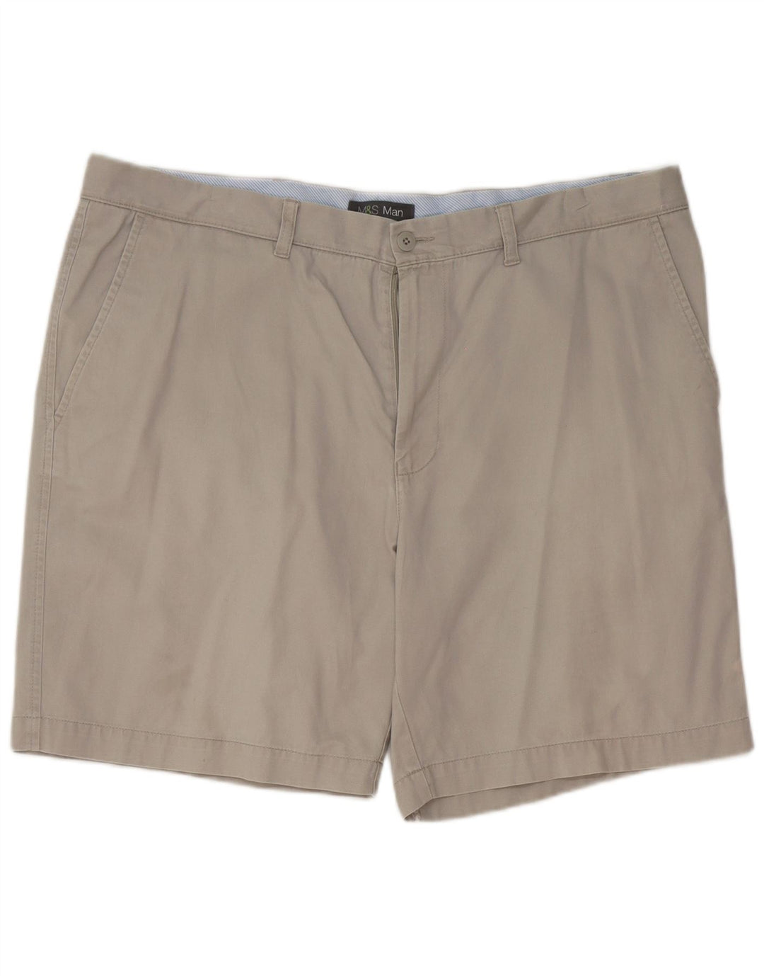 Shorts chino masculino Marks & Spencer W42 2XL algodão cinza