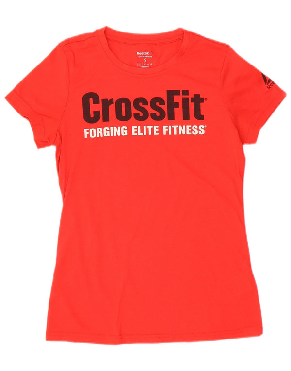 Reebok Womens Speed Wick Graphic Camiseta Top Reino Unido 8/10 Pequeno Poliéster Vermelho