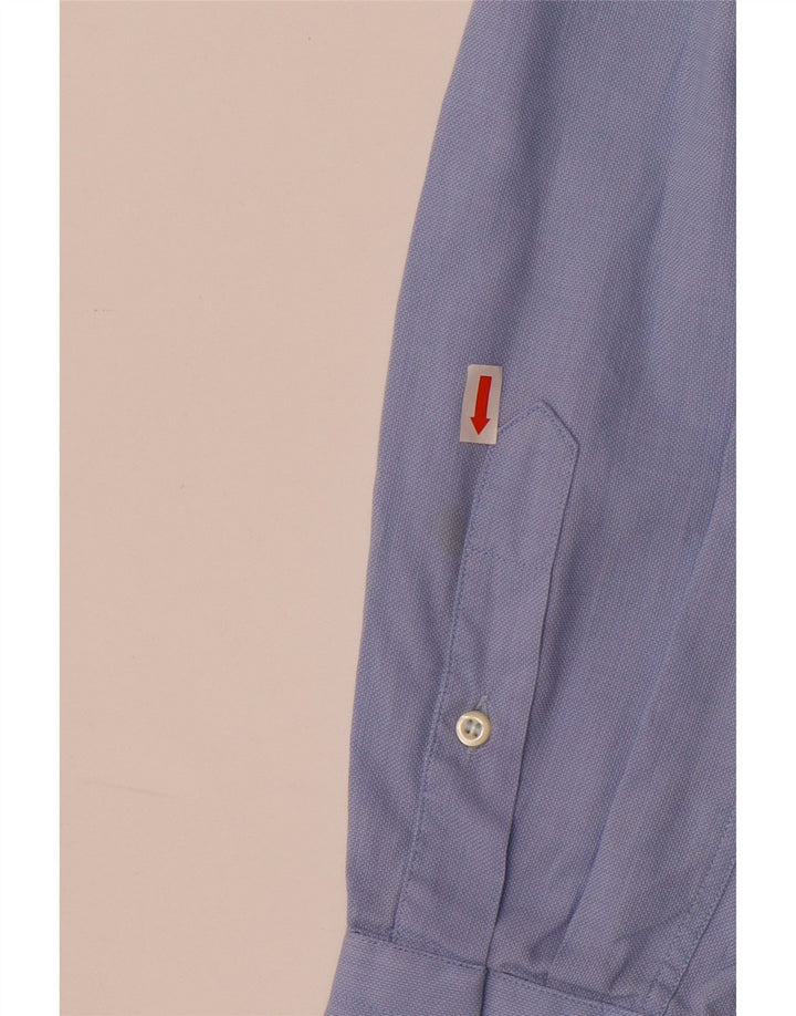 Camisa masculina Roccobarocco tamanho 42 16 1/2 grande algodão azul
