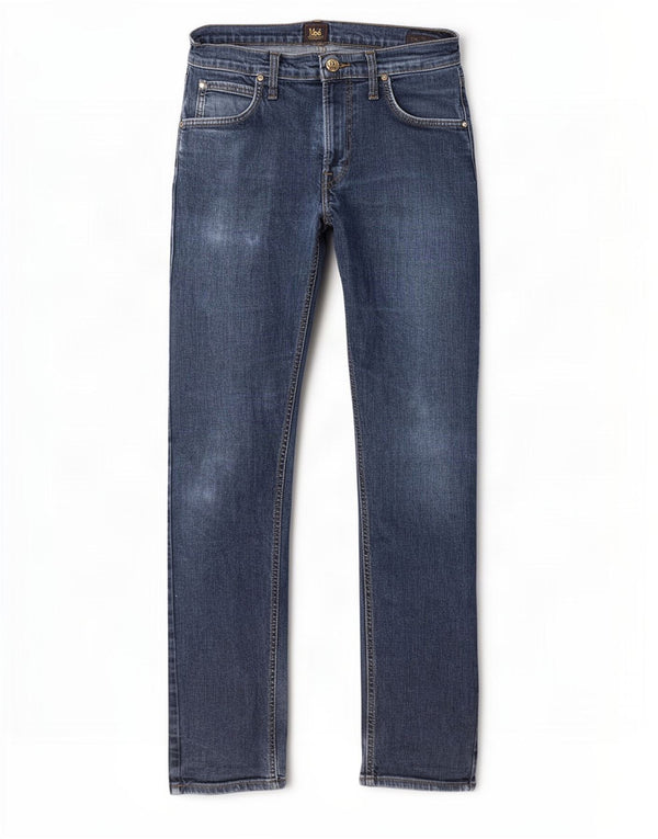 Lee Mens Daren Zip Fly Straight Jeans W30 L34 Azul Algodão