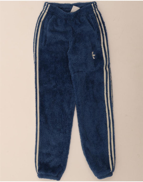 Adidas Womens Fleece Tracksuit Calças Joggers UK 4 XS Azul Poliéster