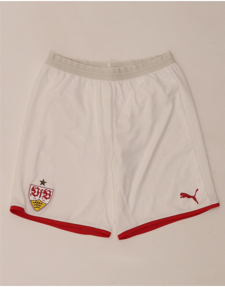 Shorts esportivos masculinos PUMA poliéster branco médio