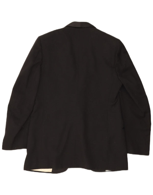 Jaqueta blazer masculina vintage com 1 botão Reino Unido 40 grande preta