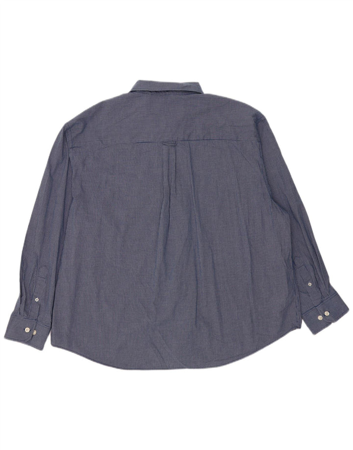 Camisa masculina Izod de ajuste solto 2XL azul xadrez algodão clássico