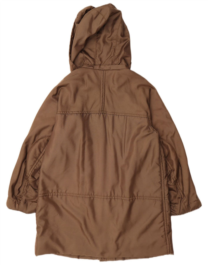 Sobretudo feminino Marella com capuz UK 18 XL marrom poliamida