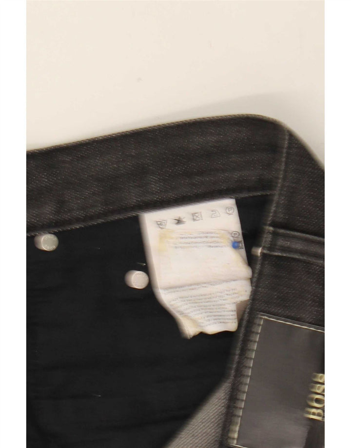 Hugo Boss Mens Straight Jeans W38 L26 Algodão Preto