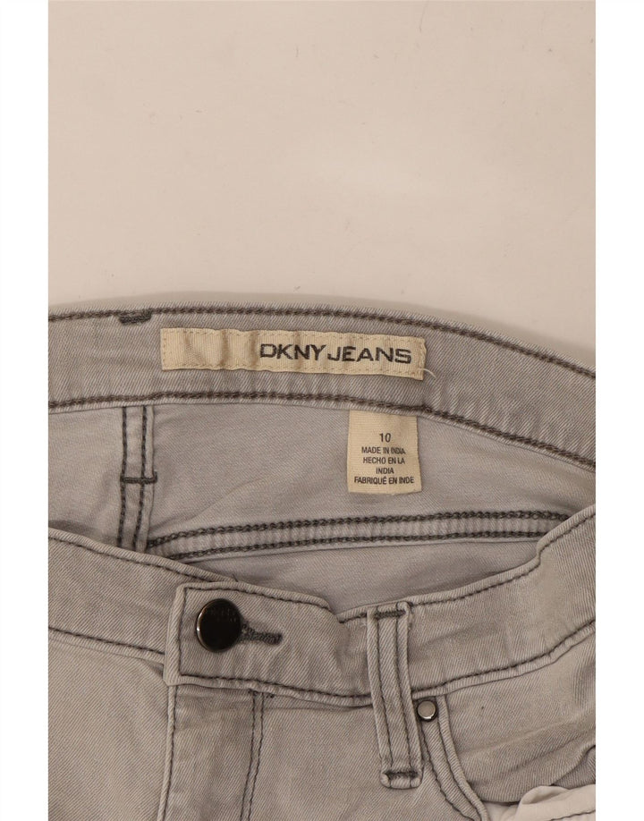 Shorts jeans feminino DKNY US 10 grande W27 algodão cinza