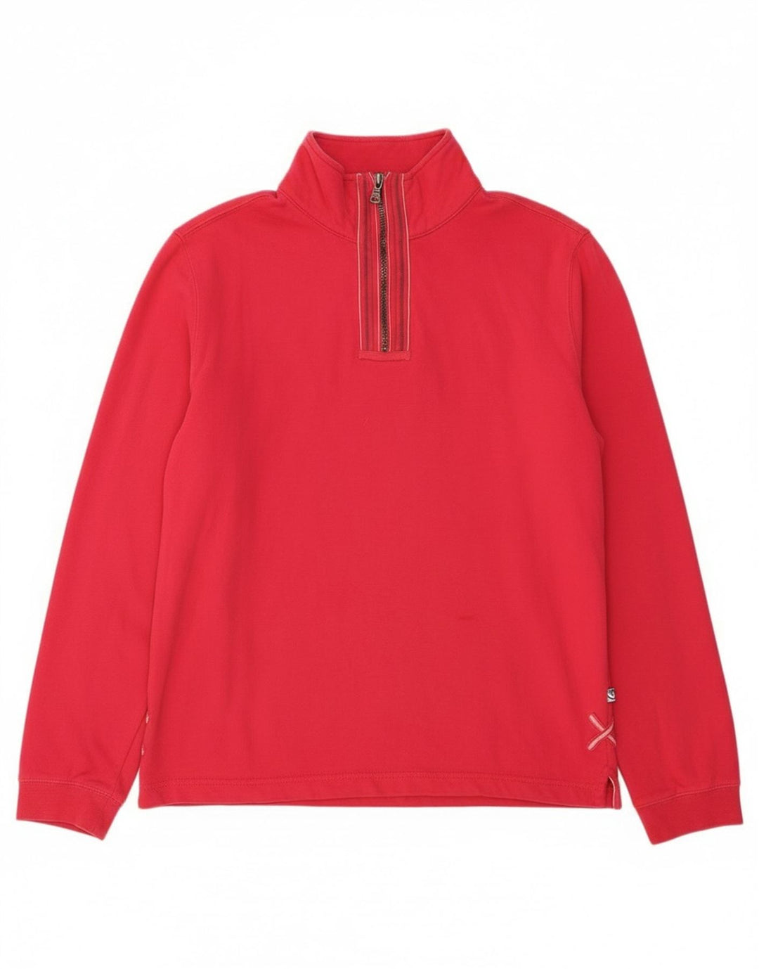 Moletom feminino com zíper e gola branca da White Stuff Reino Unido 12 algodão rosa médio