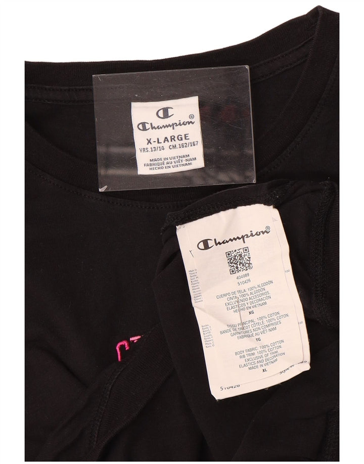 Camiseta CHAMPION Meninas 13-14 Anos XL Preto Algodão