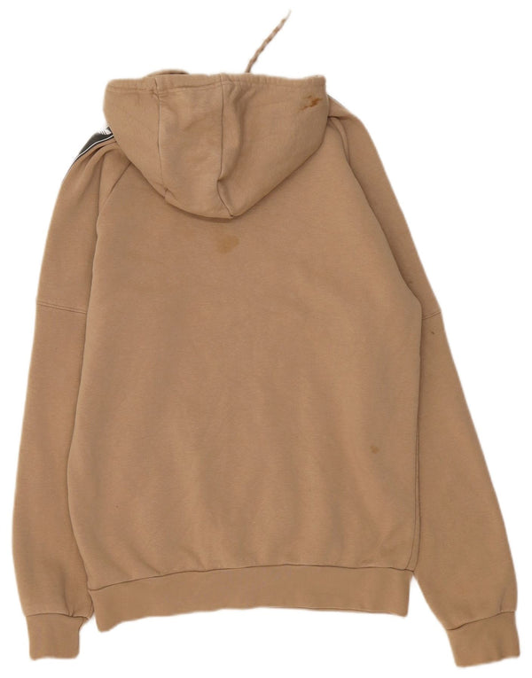 ADIDAS Mens Graphic Hoodie Jumper Pequeno Bege Colourblock Algodão