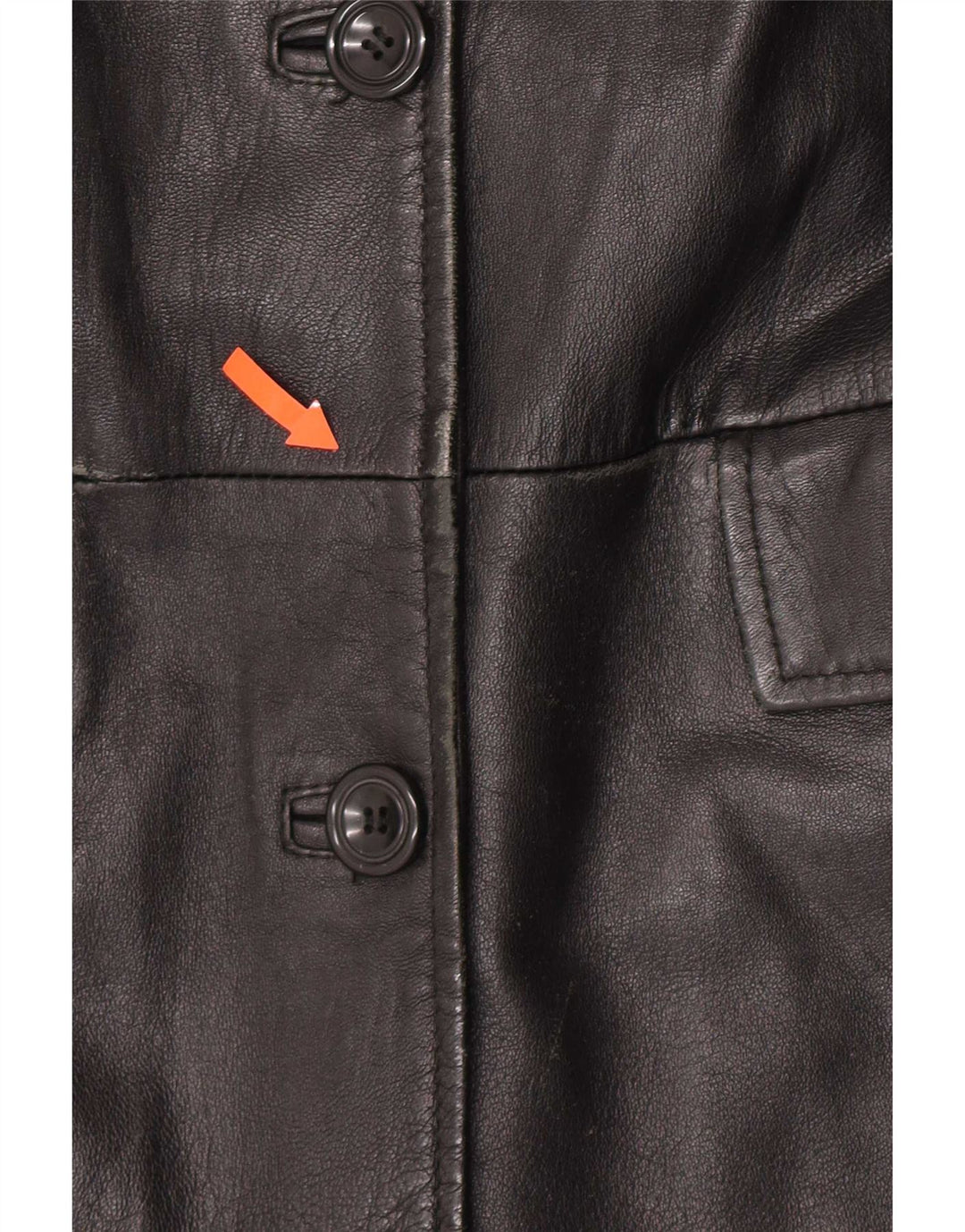 Casaco de couro feminino vintage UK 14 médio preto