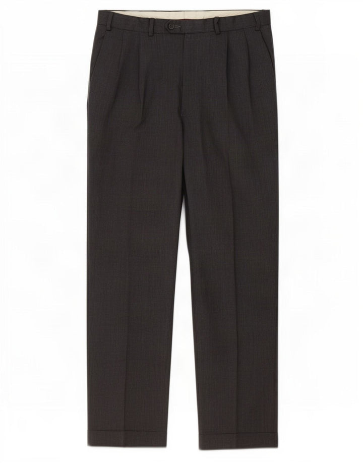 Calça masculina Marks & Spencer com pegged suit W36 L33 lã cinza