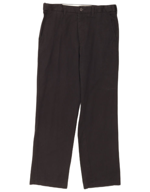 Calça chino reta masculina Marks & Spencer W32 L31 algodão preto