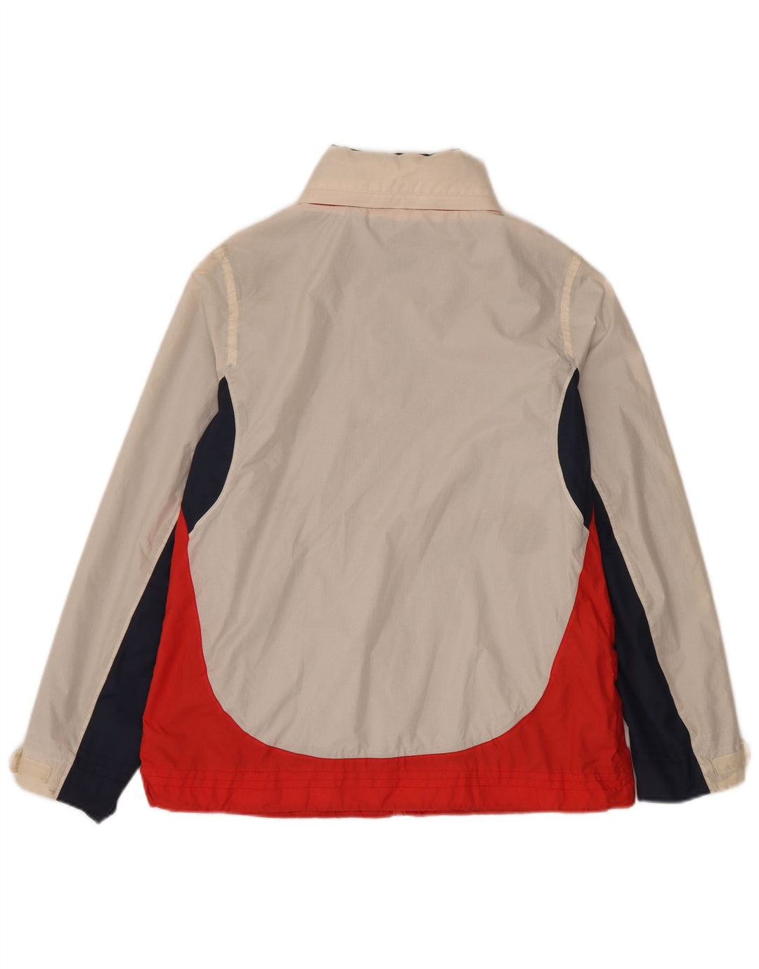 Jaqueta corta-vento feminina com capuz Weird Fish Reino Unido 14 grande bloco colorido branco