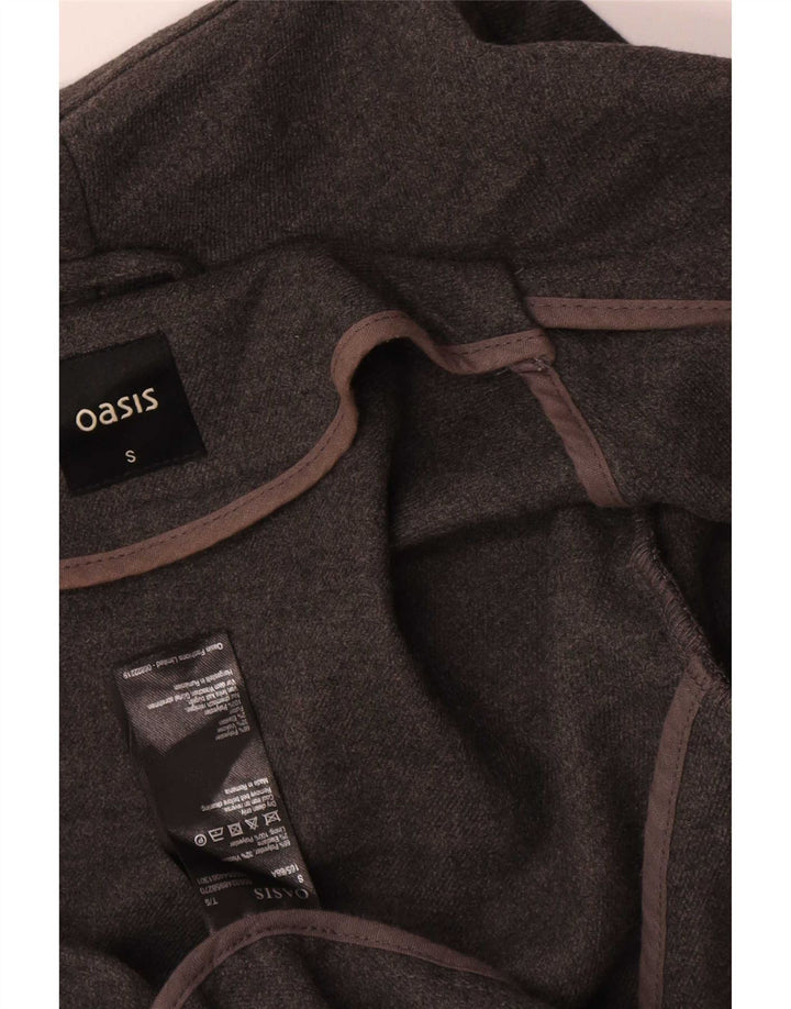 Oasis Womens Oversized Open Blazer Jacket UK 10 Small Grey Poliéster