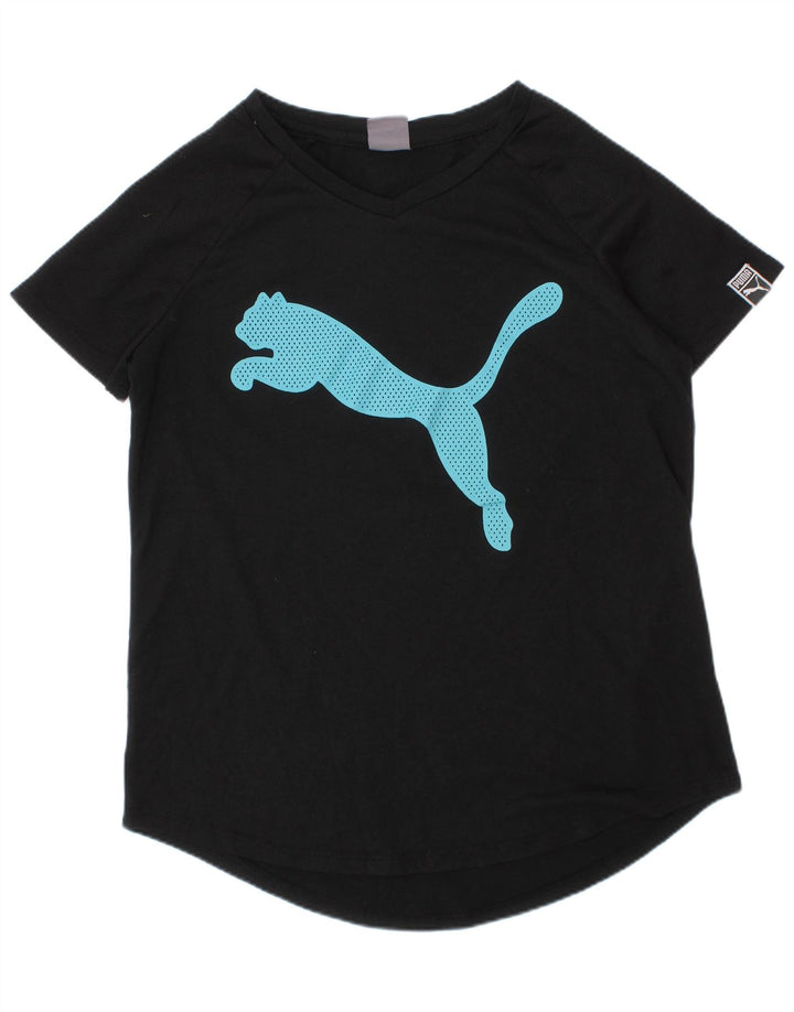 Camiseta feminina Puma Graphic 12-13 anos grande poliéster preto
