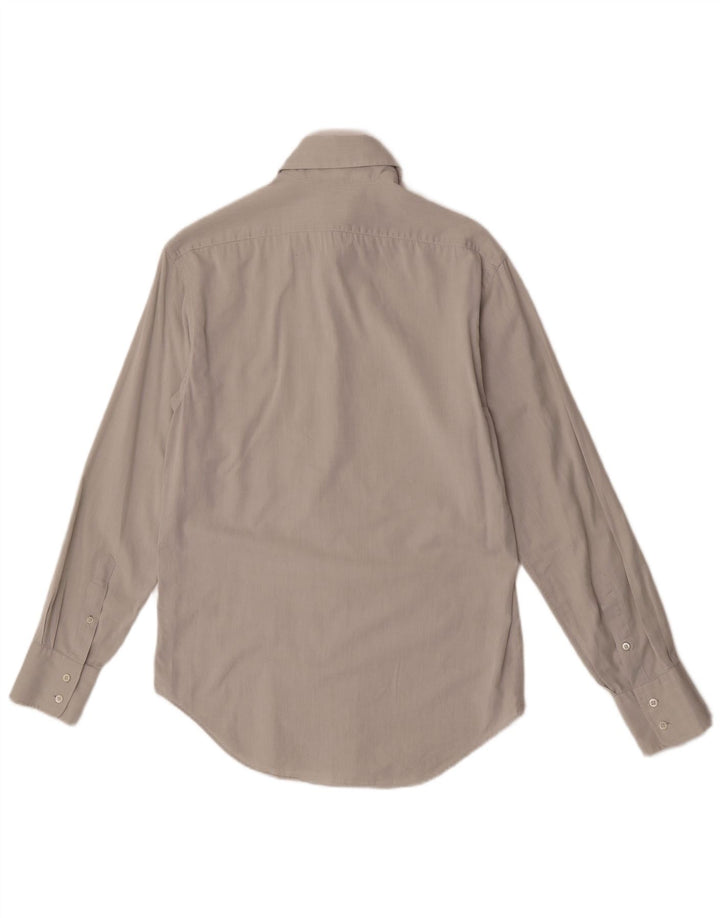 Camisa masculina Armani Collezioni tamanho 39 15 1/2 algodão cinza médio