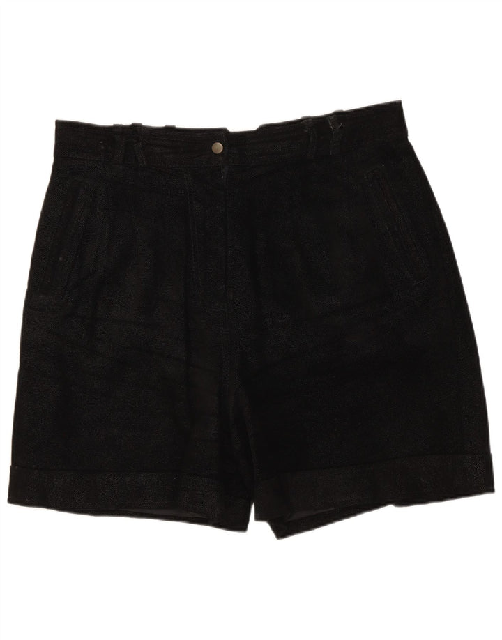 Shorts Chino feminino vintage de cintura alta UE 38 médio W30 preto manchado
