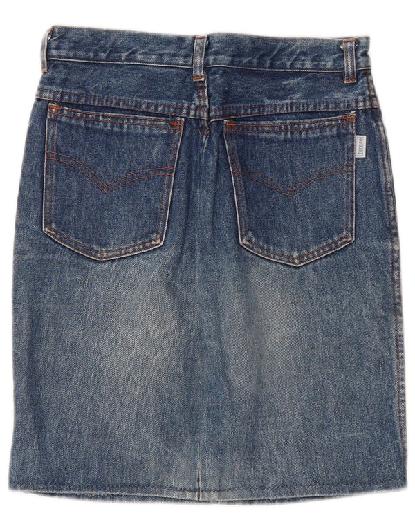 Saia jeans VINTAGE feminina cintura alta 15-16 anos W24 algodão azul