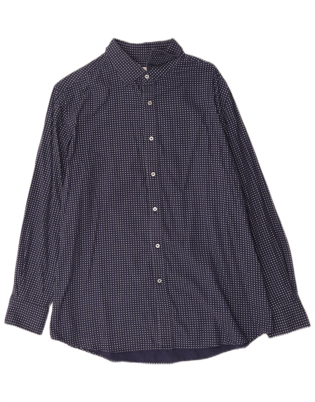 Camisa masculina Massimo Dutti XL algodão geométrico azul