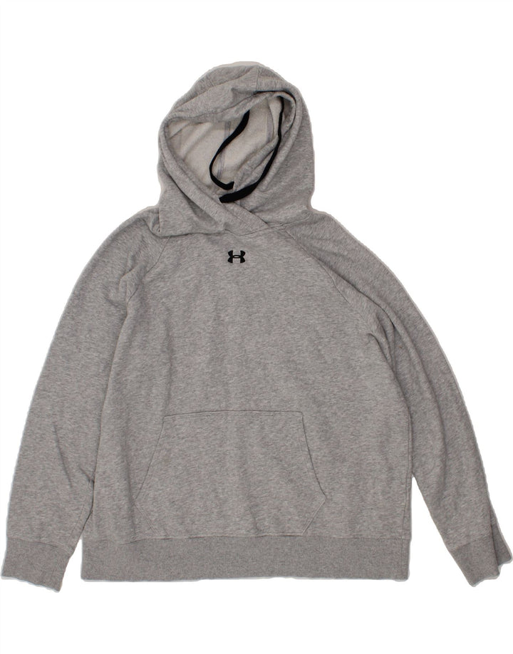 UNDER ARMOUR Womens Loose Fit Hoodie Jumper UK 18 XL Grey Cotton Vintage Under Armour and Second-Hand Under Armour from Messina Hembry 
