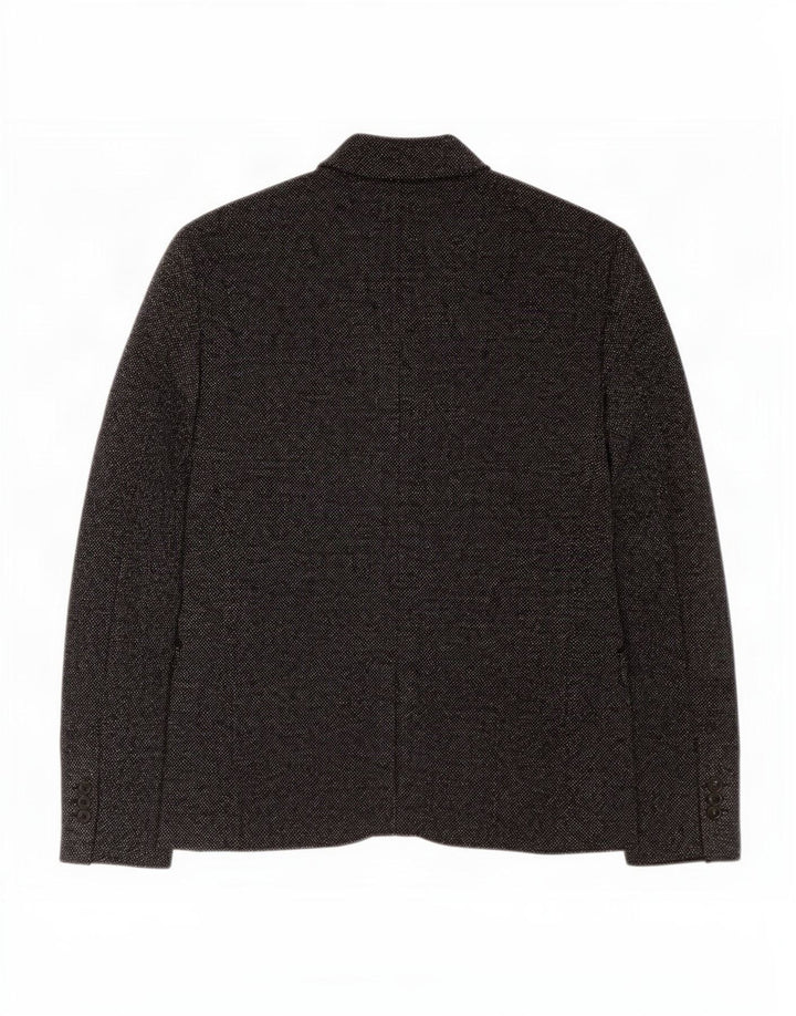 Jaqueta blazer masculina Zara com 2 botões EU 50 poliéster cinza médio