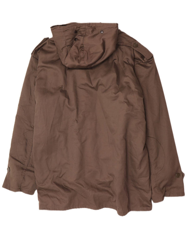 Jaqueta masculina vintage militar com capuz Sherpa Parka IT 62 3XL cáqui