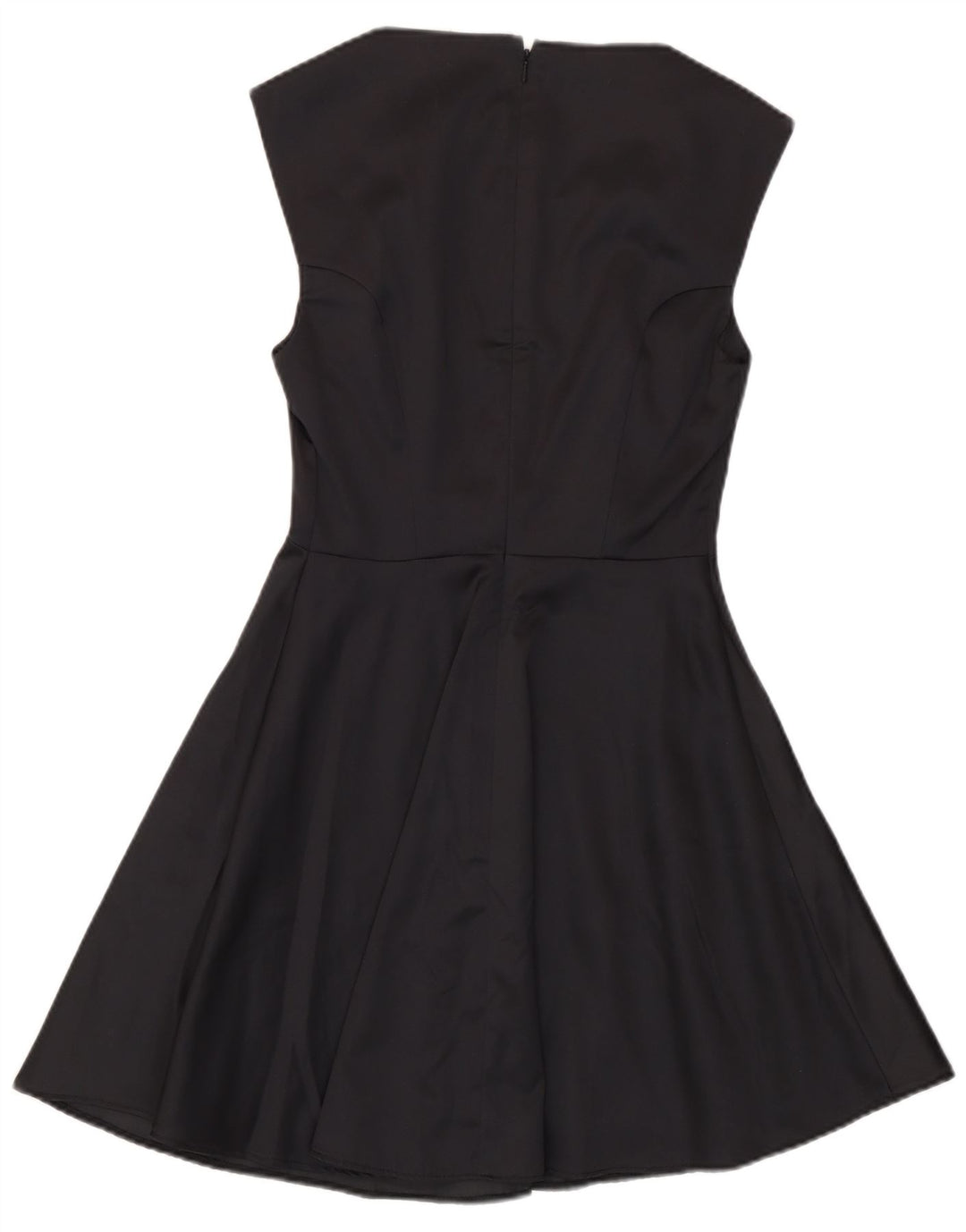 Vestido feminino French Connection sem mangas em linha A Reino Unido 8 pequeno poliéster preto