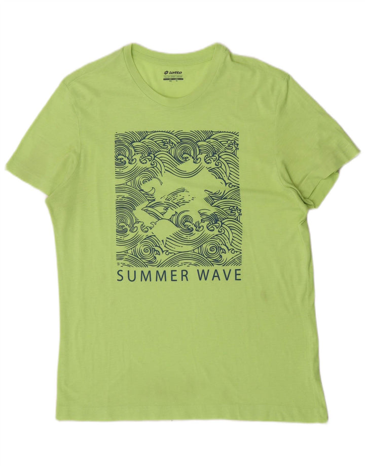 Camiseta gráfica masculina Lotto Top XL poliéster verde