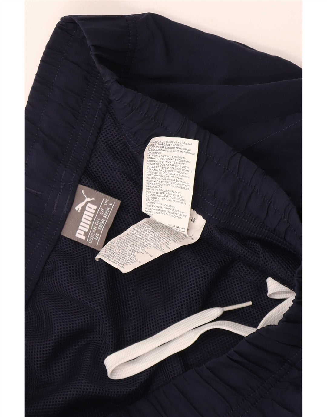 Calça de treino masculina Puma Joggers grande poliéster azul marinho