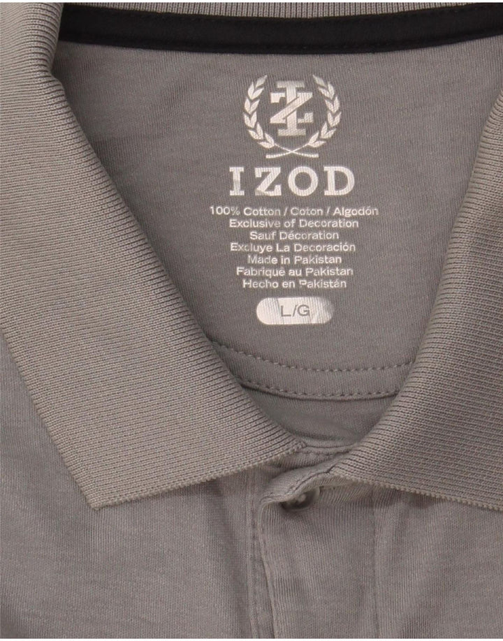 Camisa polo masculina IZOD grande algodão cinza