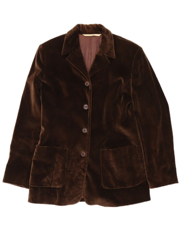 Jaqueta blazer feminina Penny Black com ajuste relaxado e 4 botões de veludo Reino Unido 6 XS marrom