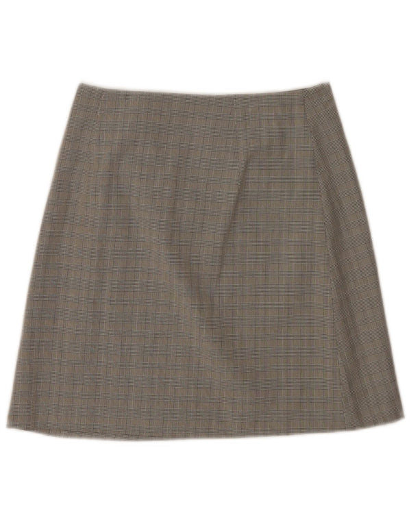 Saia envolvente feminina I Gabbiani Reino Unido 34 XS W26 viscose xadrez cinza