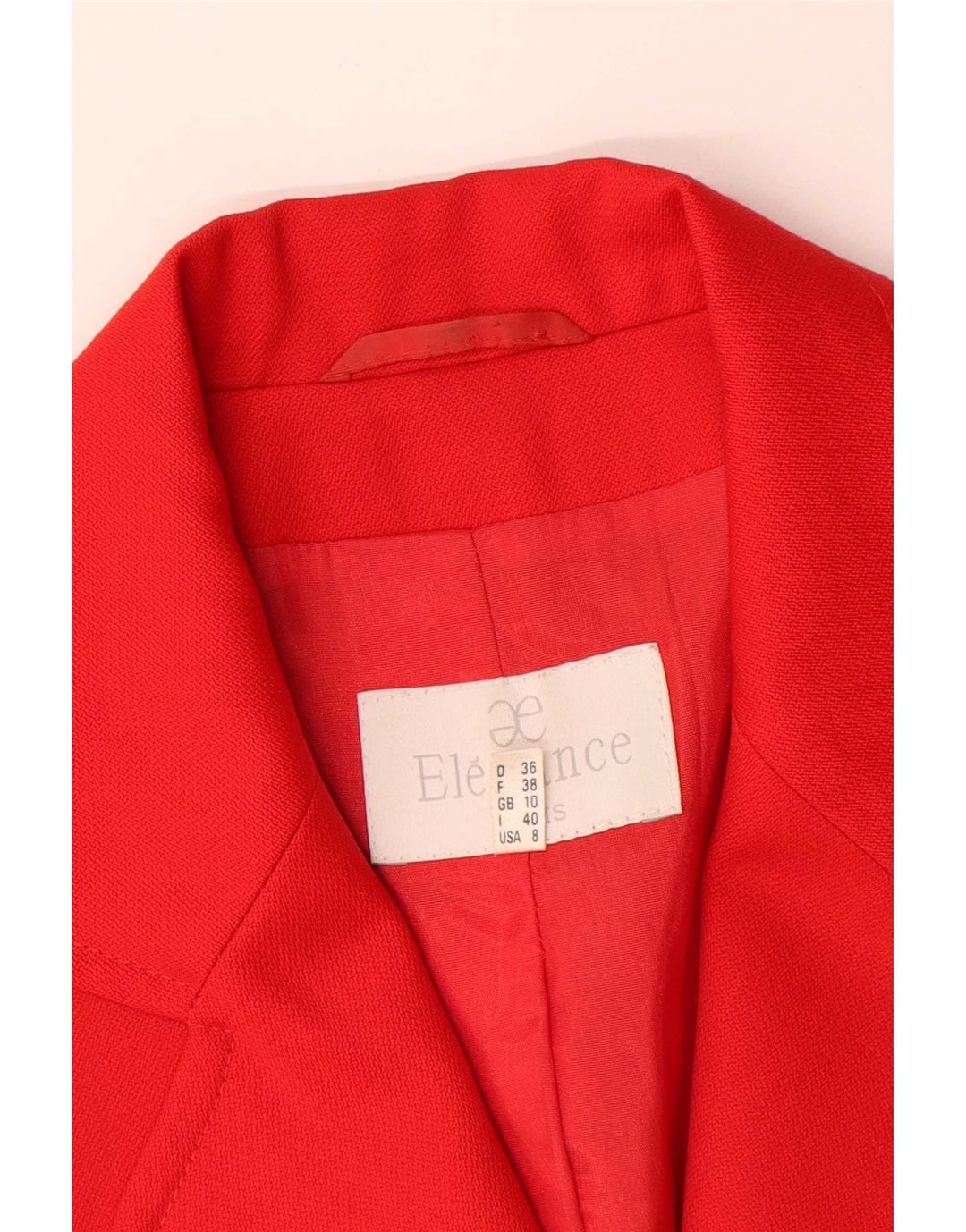 Jaqueta blazer feminina Elegance com 4 botões Reino Unido 10 pequena lã virgem vermelha