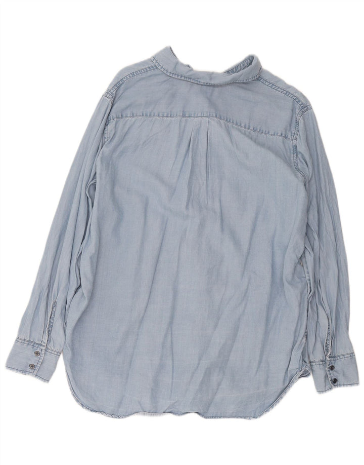 Camisa Boden Feminina Reino Unido 16 Grande Lyocell Azul