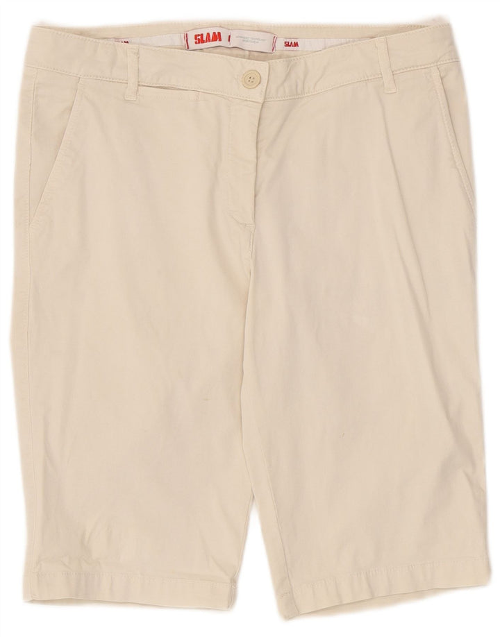 Slam Womens Chino Shorts IT 46 Grande W32 Algodão Bege