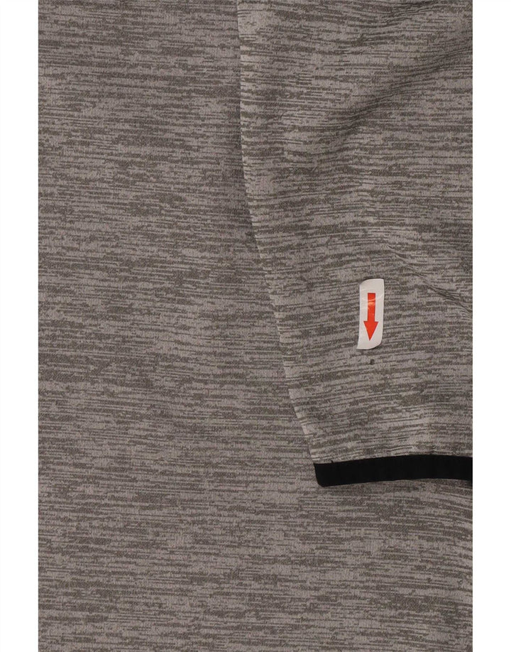 Moletom masculino Under Armour com zíper e gola grande em poliéster manchado cinza